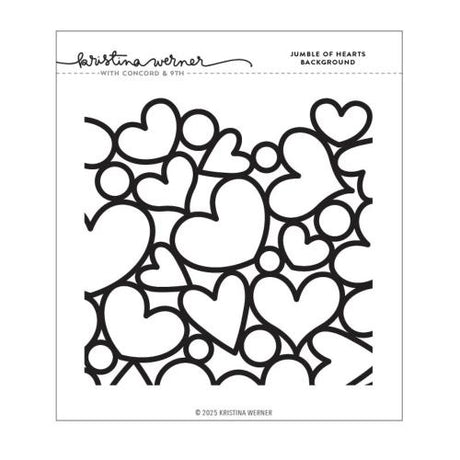 Concord & 9th Kristina Werner Jumble of Hearts Stamp and Stencils Bundle - Postage as per Actual