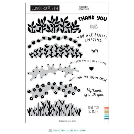 Concord & 9th Hillside Stamps Die and Stencils Bundle - Postage as per Actual