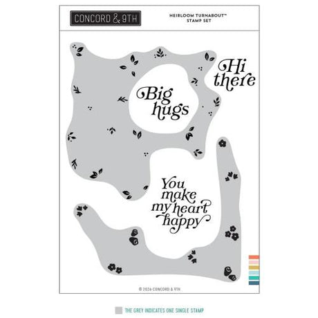 Concord & 9th Heirloom Turnabout Stamps and Dies Bundle - Postage as per Actual