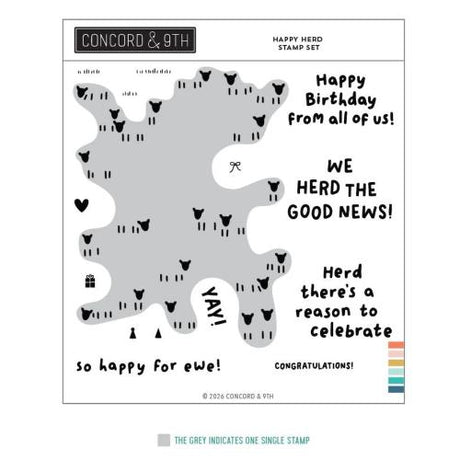 Concord & 9th Happy Herd Stamps Dies and Stencil Bundle - Postage as per Actual