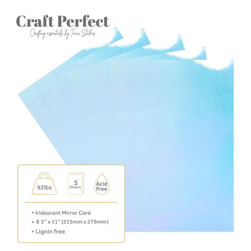 Craft Perfect Gloss Iridescent Mirror Cardstock 8.5"X11"-Bejeweled Blue