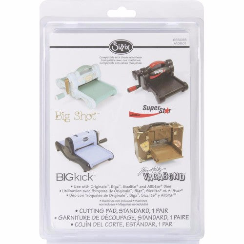 Sizzix BIGkick/Big Shot/Vagabond Cutting Pads 1 Pair-Standard 8.75"X6.125"X.125" - Krafters Cart