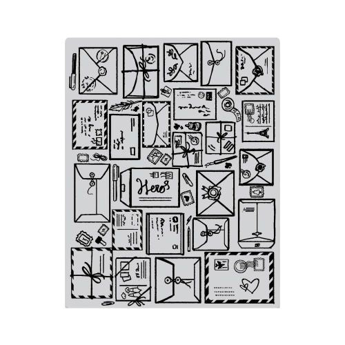 Hero Arts Cling Stamps 4.5"X5.75" Mail Jumble Background