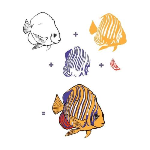 Hero Arts - Color Layering Stamp: CM538 Royal Angelfish