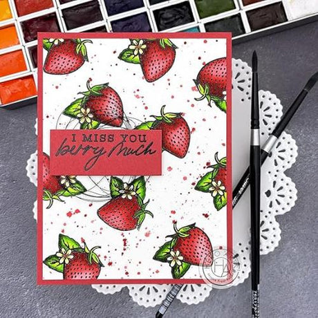 Hero Arts - Hero Florals Poly Clear: CM540 Strawberries Line Art