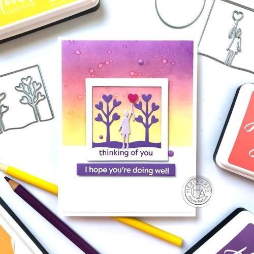 Hero Arts - Looking Glass Dies: DI912 Girl with Balloon