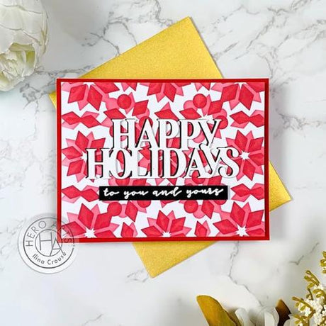 Hero Arts - Stencil Square: SA169 Poinsettia Pattern