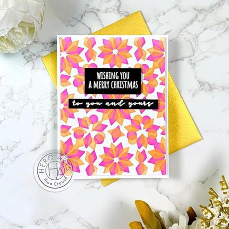 Hero Arts - Stencil Square: SA169 Poinsettia Pattern