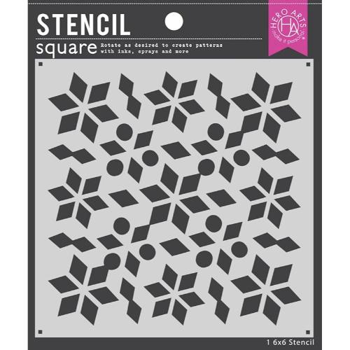 Hero Arts - Stencil Square: SA169 Poinsettia Pattern