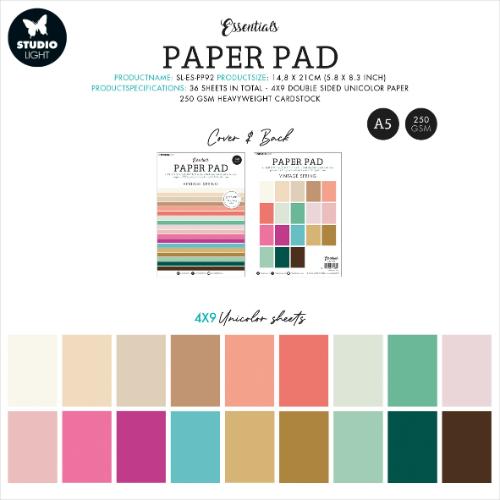 Studio Light Paper Pad 8.25"X5.83" 36/Pkg - Nr. 92, Vintage Spring