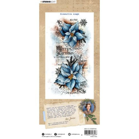Studio Light Vintage Christmas Clear Stamp Poinsettia Songs