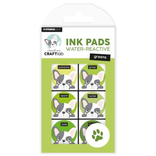 Studio Light Water-Reactive Ink Pads 6/Pkg Nr. 22, Greens