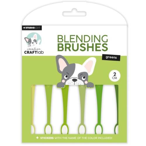 Studio Light Essentials 0.75" Blending Brushes 6/Pkg Nr. 11, Soft Brush Greens - Postage as per Actual