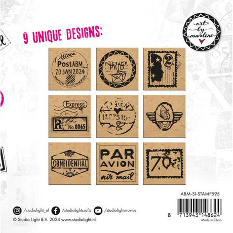 Art By Marlene Signature Collection Wooden Stamp Set - ABM Postage Stamps (9pcs) (ABM-SI-STAMP595)