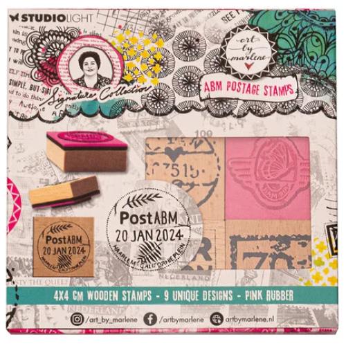 Art By Marlene Signature Collection Wooden Stamp Set - ABM Postage Stamps (9pcs) (ABM-SI-STAMP595)