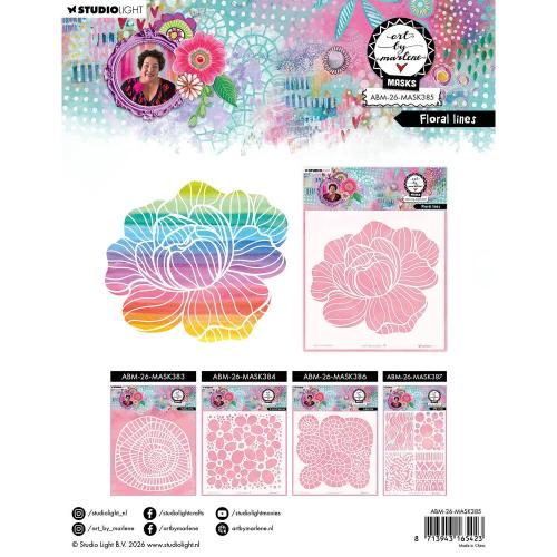 Art By Marlene Floral Lines Mask (ABM-26-MASK385)