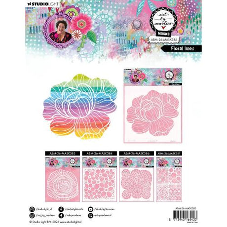 Art By Marlene Floral Lines Mask (ABM-26-MASK385)