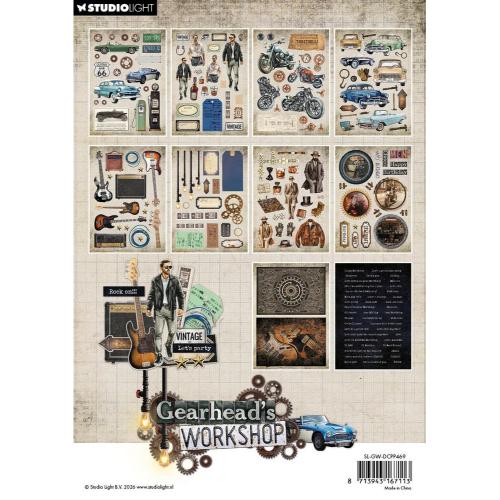 Studio Light Gearhead's Workshop A5 Die-Cut Paper Pad Elements (SL-GW-DCPP469)