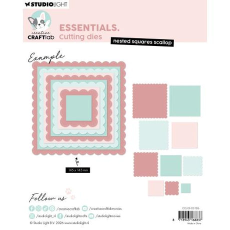Creative Craftlab Nested Squares Scallop Essentials Cutting Dies (CCL-ES-CD1126)