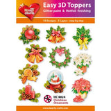 Hearty Crafts - Christmas Ornaments Glitter Paint & Hotfoil Finishing 3D Toppers (HC-8824)