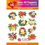 Hearty Crafts - X-Mas/Flowers Glitter Paint 3D Toppers (HC-10260)