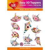 Hearty Crafts - Umbrellas/Fowers Glitter Paint 3D Toppers (HC-10440)
