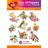 Hearty Crafts - Budgies & Birds Glitter Paint 3D Toppers (HC-10580)