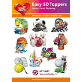Hearty Crafts - Sports & Hobby 1 Glitter Paint Finishing 3D Toppers (HC-10685)