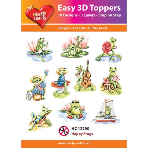 Hearty Crafts - Happy Frogs Glitter Paint 3D Toppers (HC-12290)