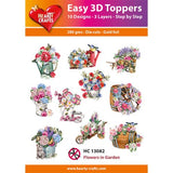 Hearty Crafts - Flowers In Garden 3D Toppers - Gold Foiled (HC-13082)