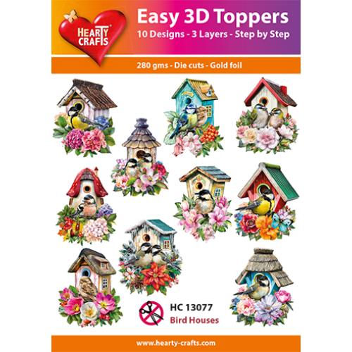 Hearty Crafts - Bird Houses 3D Topper - Gold Folied (HC-13077)
