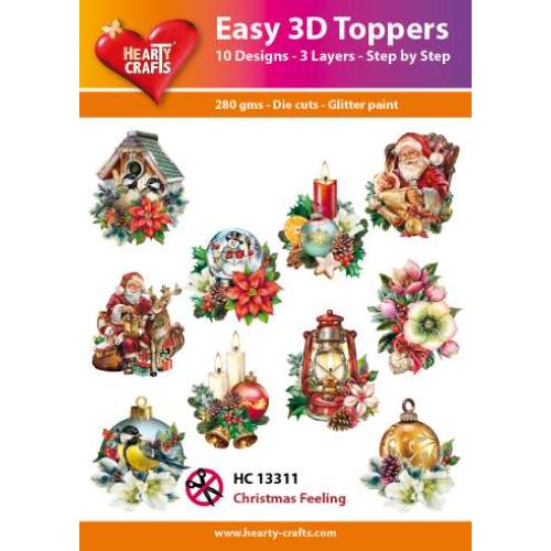 Hearty Crafts - Christmas Feeling Glitter Paint 3D Toppers (HC-13311)