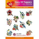 Hearty Crafts - Birdhouses In Winter Glitter Painr 3D Toppers (HC-13434)