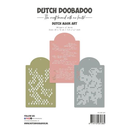 Dutch Doobadoo Whispers of Words Dutch Mask Art Stencils (3pcs) (470.807.001)