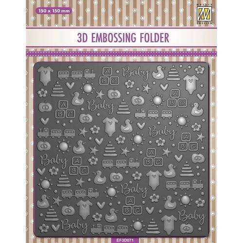 Nellie Snellen 3D Embossing Folders Background Baby Things (EF3D071)