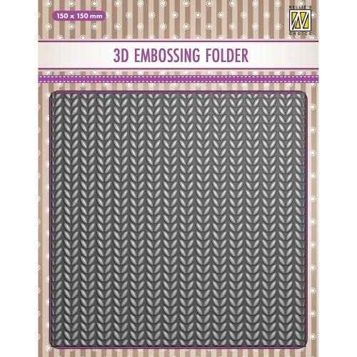 Nellie Snellen 3D Embossing Folder Knitting (EF3D082)