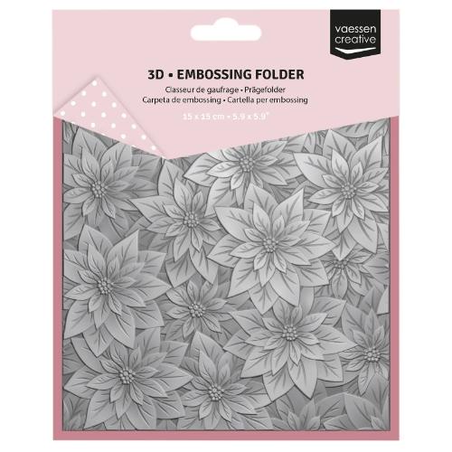 Vaessen Creative - 3D Embossing Folder Christmas Rose 5.9x5.9"