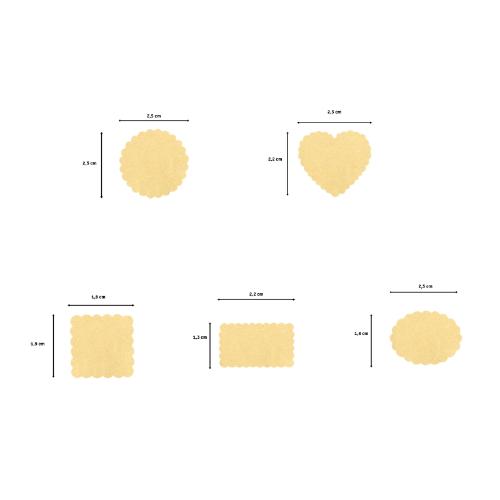Vaessen Creative - Craft Punch Set Basic Shapes Scalloped 5pcs - Postage as per Actual