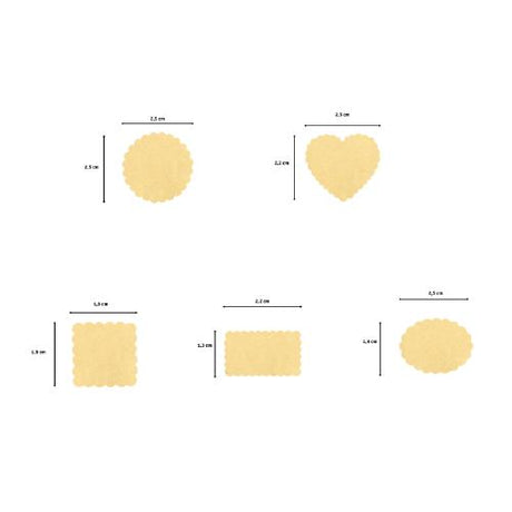 Vaessen Creative - Craft Punch Set Basic Shapes Scalloped 5pcs - Postage as per Actual