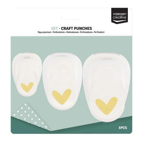 Vaessen Creative - Craft Punch Set Playful Hearts 3pcs - Postage as per Actual
