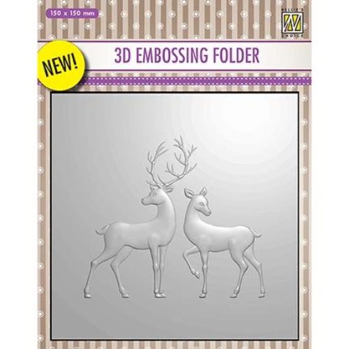 Nellie's Choice 3D Embossing Folder - Reindeer