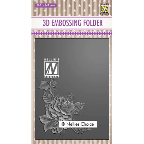 Nellie's Choice 3D Embossing Folders Rose Corner 2