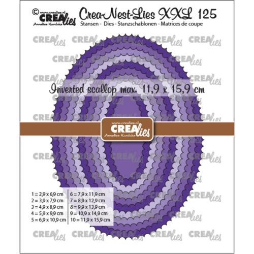 Crealies Crea-Nest-Lies XXL Dies No. 125 Ovals with Inverted Scallop (CLNestXXL125)