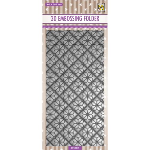 Nellie's Choice 3D Embossing Folder Slimline - Flower Backgrounds