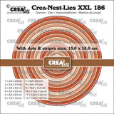 Crealies Crea-Nest-Lies XXL Dies Circles with Dots and Stripes (CLNestXXL186)