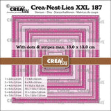 Crealies Crea-Nest-Lies XXL Dies Squares with Dots and Stripes (CLNestXXL187)