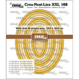Crealies Crea-Nest-Lies XXL Dies Ovals with Dots and Stripes (CLNestXXL188)