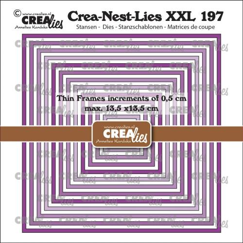 Crealies Crea-Nest-Lies XXL Dies Thin Frames Squares Smooth (CLNestXXL197)