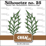 Crealies Silhouetzz Dies No. 25 Leaves 22 XL Open Holly Leaf Big and Mirror Image (CLSH25)