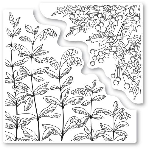 Memory Box - Leaves and Berries Cling Stamp set